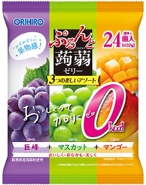 ぷるんと蒟蒻ゼリー パウチ大袋24個入 0kcal 巨峰＋マスカット＋マンゴー